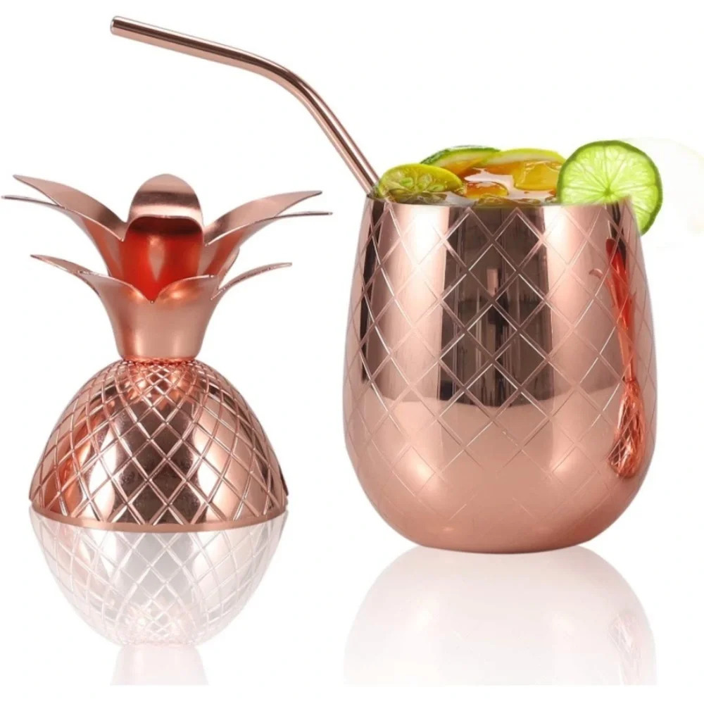 16 oz Stainless steel pineapple tumbler (3 pcs) - Picture 2 of 6